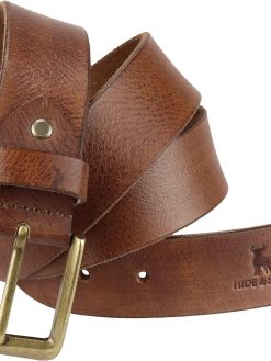 HIDE & SKIN Full Grain Genuine Leather Belt for Men | Belt for men leather | Casual Belt | Jeans Belt |Adjustable Free size fits 28-40 inches | Gift Box included