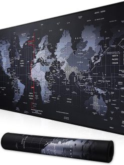SKY-TOUCH Gaming Mouse Pad 90x40cm, Anti-Skid Mouse Mat, World Map Mousepad Rubber Base and Stitched Edges for Gamers Office
