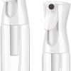 Spray Bottle, ELECDON 2 Pack Fine Mist Spray Bottles, Empty Plastic Trigger Spray Bottle, Refillable Hair Sprayer Bottle for Hairdressing, Plant Watering, Ironing and Cleaning (Transparency)