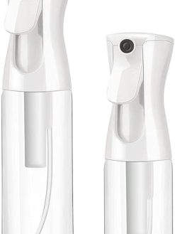 Spray Bottle, ELECDON 2 Pack Fine Mist Spray Bottles, Empty Plastic Trigger Spray Bottle, Refillable Hair Sprayer Bottle for Hairdressing, Plant Watering, Ironing and Cleaning (Transparency)
