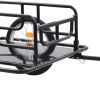 vidaXL Bike Trailer, Bicycle Trailer for Luggage Plant Tool Grocery, Bike Wagon for Carrying Groceries, Bicycle Cart Luggage Trailer, Steel Black