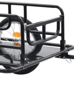 vidaXL Bike Trailer, Bicycle Trailer for Luggage Plant Tool Grocery, Bike Wagon for Carrying Groceries, Bicycle Cart Luggage Trailer, Steel Black