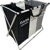 SKY-TOUCH Large Laundry Basket Bags Foldable,3-Section Laundry Hamper Portable Dirty Clothes Bag Sorter with Handle,Large Capacity Fabric Washing Storage Baskets for Bathroom Bedroom Home 135L