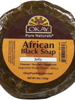 Okay African Black Soap from Ghana with Shea Butter, 6 Ounce, BROWN, 9 Ounce (Pack of 1)