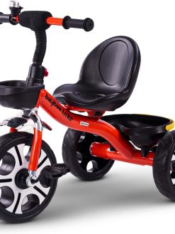 Baybee Coaster Baby Tricycle for Kids, Smart Plug n Play Kids Cycle with Front & Rear Storage Baskets | Baby Tricycle | Tricycle for Kids 2 to 5 Years Boys Girls (Red)