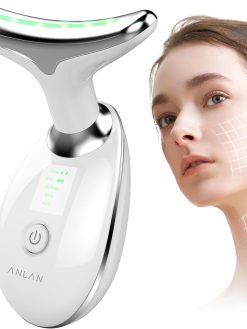 ANLAN Face Massager Against Wrinkles, Face Beauty Device with 3 Modes, 45°C V Face Beauty Meter Face Device for Skin Tightening & Lifting EMS Face Massage for Women V Shape Face Device (Paquete de 1)