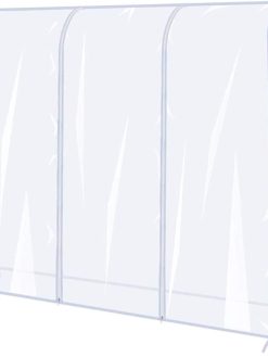 U-HOOME Garment Rack Cover, U-HOOME Transparent Clothes Rail Cover, Garment Coat Hanger Protector Clothing Storage for Dresses, Suits, Coats, and More