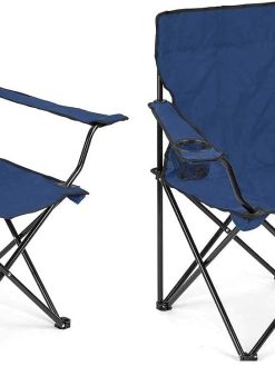 ECVV (2 Pcs) Portable Folding Beach Chair Multi-Purpose Camping Chair for Adult, Lightweight Patio Lawn Quad Chair for Outdoor Travel Picnic Hiking Supports110kgs Load With Carry Bag |Random Color|