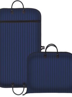 40" Heavy Duty Hanging Garment Bags for Travel Suit Bag for Men Waterproof Oxford Fabric Suit Cover for Traveling Pinstripe Closet Clothes Storage (Blue)