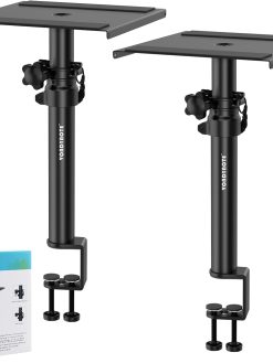Vondynote Set of 2 Studio Monitor Stands Desktop Speaker Stands with Desk Clamp