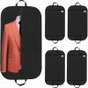 4 Pack 40" Garment Bags for Hanging Clothes Travel and Storage, Suit Covers with Handles Breathable Foldover Suit Bags for Traveling Clothes Protector for Gowns Dresses Sweaters (Black)