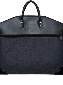 LXLTL Suit Clothes Covers Bags, Nylon stitching artificial leather handbag storage bag suit portable dust cover business travel business suit bag 39X23.6 inch,Blue