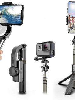 upxon Selfie Stick Gimbal Stabilizer, 360° Rotation Tripod with Wireless Remote, Portable Phone Holder, Auto Balance 1-Axis Gimbal for Smartphones Tiktok Vlog Youtuber Live Video Record