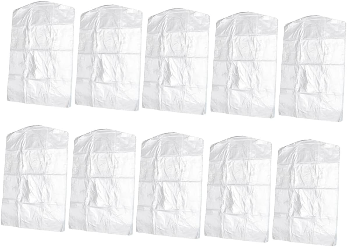 Cabilock 50pcs Garment Dry Cleaning Bag Wardrobe Cover clothing organizer Suit Bags Organizer suit garment bags hanging clothes bag Hanging Clothes Cover Hangers plastic peva storage travel