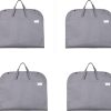 4 Pack 40" Garment Bags for Hanging Clothes Travel and Storage, Suit Covers with Handles Breathable Foldover Suit Bags for Traveling Clothes Protector for Gowns Dresses Sweaters (Grey)