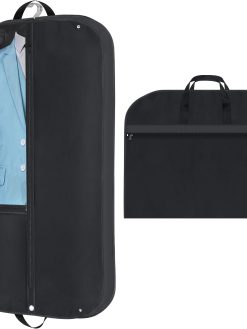YYDSLEE 43" Garment Bags for Travel Suit Bags for Men Travel and Storage Waterproof Oxford Hanging Clothes Bags Large Black Garment Bag Gusseted Women Dress Bag Suit Cover with Handles, Zipper