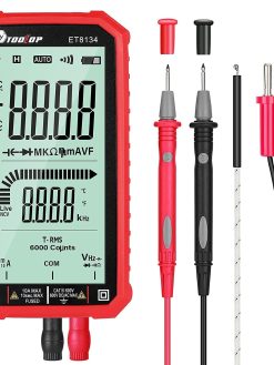 Digital Multimeter, 4.7 Inch Large Screen Multimeter Tester TRMS 6000 Counts Voltmeter Auto-Ranging Fast Measures Voltage Current Amp Resistance Diodes Continuity Duty-Cycle Capacitance Temp