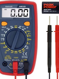 AstroAI Digital Multimeter Voltmeter Ohmmeter Ammeter Multi Tester Meter with Backlit LCD Electronic Test Meter Measures Voltage, Current, Resistance; Tests Continuity, Diode