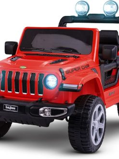 Baybee Battery Operated Car for Kids,Rechargeable Car Jeep/Electric car for Kids Ride On Racing Baby Big Car with R/C for Kids Boys & Girls Kids 2 to 6 Years (Red)