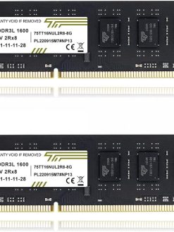 Timetec 16GB KIT(2x8GB) DDR3L / DDR3 1600MHz (DDR3L-1600) PC3L-12800 / PC3-12800 Non-ECC Unbuffered 1.35V/1.5V CL11 2Rx8 Dual Rank 240 Pin UDIMM Desktop PC Computer Memory RAM(SDRAM) Module Upgrade