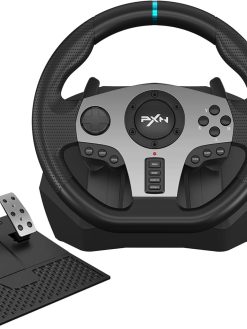 PXN V9 PC Racing Wheel, 270/900° Game Steering Wheel Dual-Motor Feedback Driving with Pedals and Joystick Steering Wheel for PC PS3/PS4/N-Switch/