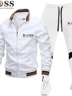 BSS FLEXX APPAREL 2024 Mens Tracksuits Men Sets Sweatshirt+sweatpants Tracksuit Zipper Stand Collar Sports Suit Jogging Fitness