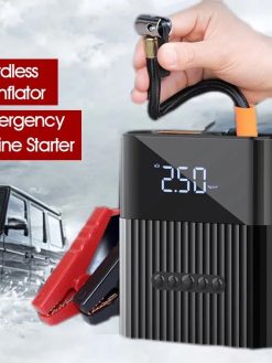 Car Jump Starter with Air Compressor Portable Starting Device Battery Power Bank Automotive Booster Start Charger Air Pump