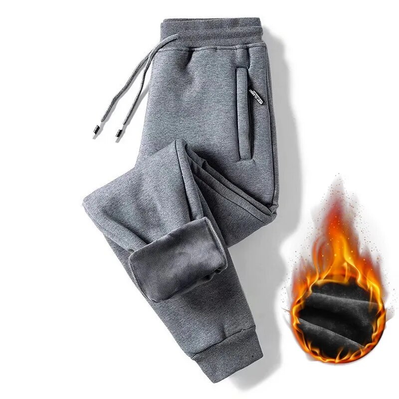 High Quality Men Winter Warm Fleece Pants 2022 Fashion Lambswool Thicken Casual Thermal Sweatpants Male Trousers M-5XL