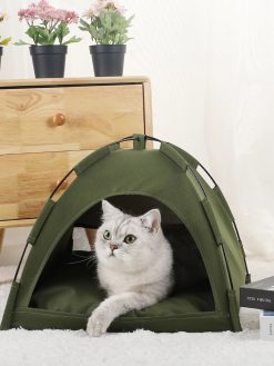 Pet Tent Bed Cats House Supplies Products Accessories Warm Cushions Furniture Sofa Basket Beds Winter Clamshell Kitten Tents Cat
