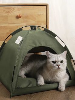 Pet Tent Bed Cats House Supplies Products Accessories Warm Cushions Furniture Sofa Basket Beds Winter Clamshell Kitten Tents Cat