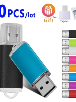 10pcs/lot Logo Free Usb Pendrive Metal 32gb 16gb 8gb 4gb Usb Pendrive Colorful Clip Sticks Photography Bulk Gift Custom Logo