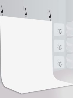 EMART 8.5X10FT White Backdrop Wall Mounted, Background for Photography, Pure Polyester Curtain, White Screen Sheet for Photoshoot, Photo Booth Studio, YouTube Video, Party