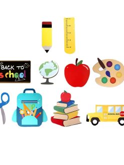 STOBOK 9Pcs Welcome Back To School Banner Back to School Hanging Garland Outdoor Flags Back to School Banner Back to School Decor for Classroom School Garland Decorative Pendant