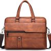 Practical 14 inch Briefcase Laptop Bag for Men - Business Leather Office Bag Messenger Bag Travel Bag for Men