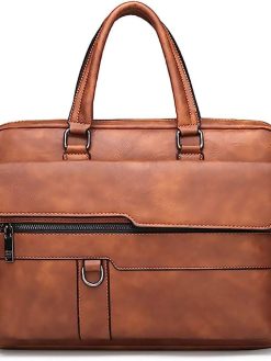 Practical 14 inch Briefcase Laptop Bag for Men - Business Leather Office Bag Messenger Bag Travel Bag for Men