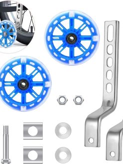 KASTWAVE Bicycle Training Flash Wheels, Children's Bike Stabilizers Support Wheels Bike Steel Frame for 12 14 16 18 20 Inch Kids Riding Safety Equipment