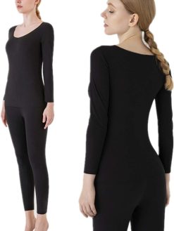 YFFS Women Thick Thermal Underwear Set, Women Thermal Base Layer Long Sleeve Compression, Cycling, Skiing, Training, Hiking, Outdoor Sports (Female 1,L)