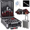 Amazing Tour 810 Pcs Tool Set Case Mechanics Kit Box Organize Castors Toolbox Trolley + Free Glove