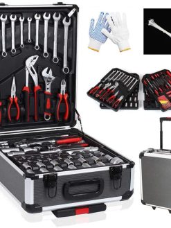Amazing Tour 810 Pcs Tool Set Case Mechanics Kit Box Organize Castors Toolbox Trolley + Free Glove