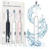 Electric Toothbrush - Toothbrush electric With USB charging port Gift set includes 4 brush heads with 6 modes electric brush for fast tooth cleaning Suitable for adults and children（White）