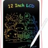 AGPTEK 12Inch Portable Electronic Drawing Board Colorful LCD Writing Board Graphics Tablet for Kids Digital E-writer Pads Memo Board with Lock Switch Handwriting Doddle Pads Gifts Home School(Pink)