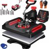 Impresomatic Heat Press Machine Combo Package Printer Transfer Sublimation Machine for T-Shirts, Hat, Mug, Plate, Cap, with Digital Display ​and 360-Degree Swing Arm (8 IN 1)