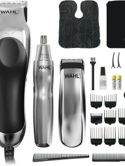 WAHL Hair Clippers for Men, 3-in-1 Chrome Pro Deluxe Head Shaver Men's Hair Clippers, Nose Hair Trimmer for Men, Beard Trimmer Men, Hair Trimmer, Stubble Trimmer, Male Grooming Set