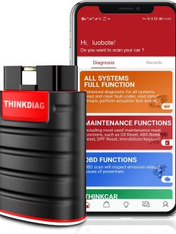 thinkcar Thinkdiag OBD2 Scanner Bluetooth, All System Bidirectional scan Tool OE Level Diagnostic Tools with ECU Coding,15+ Service Functions All Software 1 Year Free fits for iPhone & Android