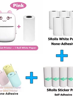 Mini Photo Pocket Printer Portable Ink-free Thermal 57mm Sticker Trans Paper Wireless BT 200dpi Android IOS Printing Machine