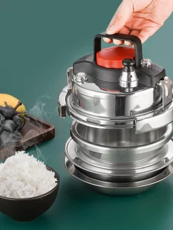 Mini Stainless Steel Pressure Cooker Small Pressure Cooker Cooker Pot Outdoor for Camping Household Fragrant Rice Cooker