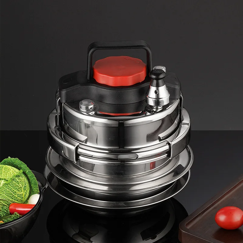 Mini Stainless Steel Pressure Cooker Small Pressure Cooker Cooker Pot Outdoor for Camping Household Fragrant Rice Cooker