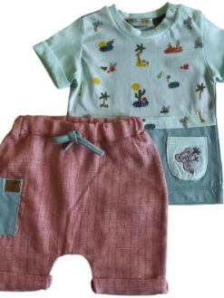 Baby Boy Clothes Outfit Toddler Short Sleeve Shirt Pocket Shorts Set 2PCS