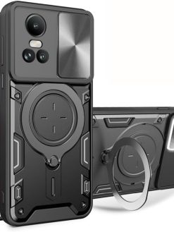 ZMONE for OPPO Reno 10 Pro 5G / Reno10 5G Case Cover Built Slide Camera Protection Cover,Military Heavy Duty Full Body Protective Phone Case - Black