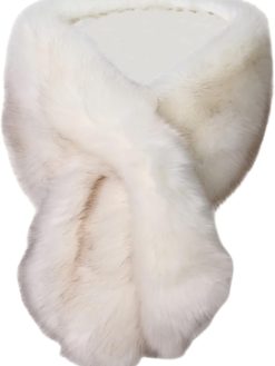 Bridal Women Long Faux Fur Shawl Bridal Stole Cover Up Winter Soft Bolero Scarf Shawl Wraps Cloak Coat Sweater Cape for Party